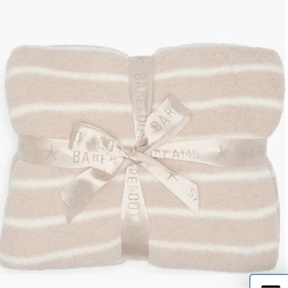 Barefoot Dreams Other - NWT Barefoot Dreams Stone-Pearl Striped Blanket